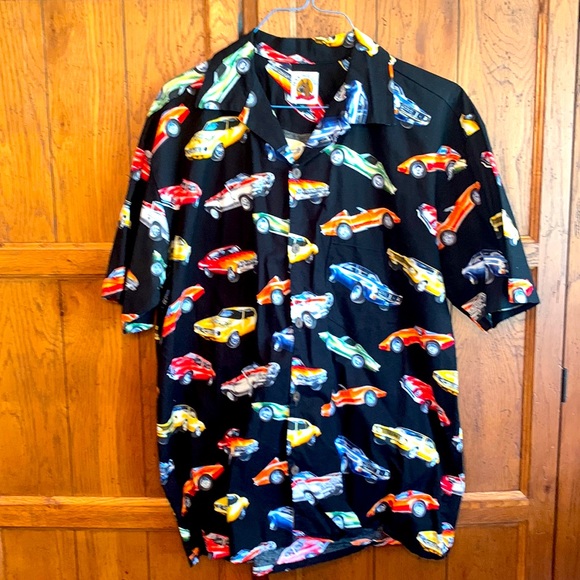 YO WEAR (MAX BOXER) Other - 😎COOL & CLASSIC Car Button up SHIRT🚘Black Background with Multicolored Cars.